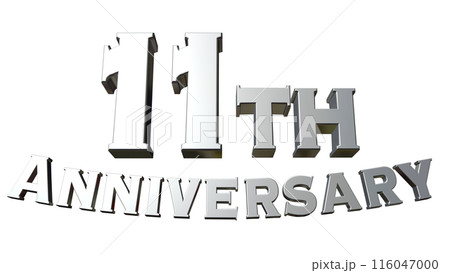 3DCG文字「11th Anniversary/11周年」シルバー,銀 116047000