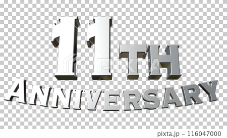 3DCG文字「11th Anniversary/11周年」シルバー,銀 116047000
