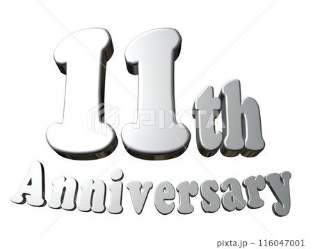 3DCG文字「11th Anniversary/11周年」シルバー,銀 116047001