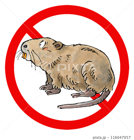 ヌートリア禁止マーク ヌートリア禁止マーク 116047057