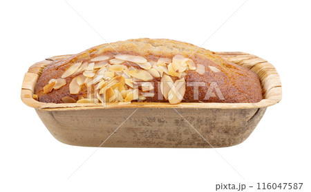 banana cake homemade on white background banana cake homemade on white background 116047587