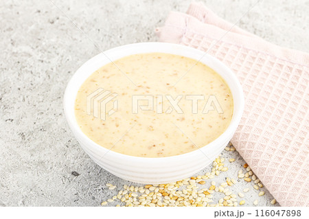 Sesame sauce in the bowl Sesame sauce in the bowl 116047898