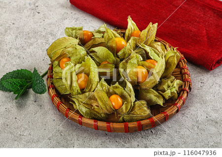 Sweet ripe physalis in the bowl 116047936