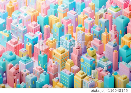 パステルカラーの近未来都市-3 116048146