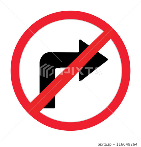 Left Turn Ahead warning sign, red triangle, black arrow, traffic symbol, Cautionary Road Sign. 116048264