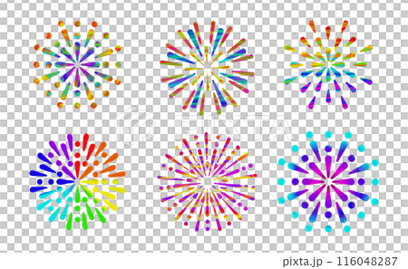 カラフルな花火のベクターイラストセット 116048287