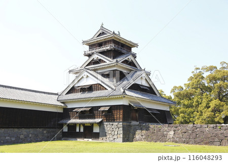 穏やかな春の青空と宇土櫓 116048293