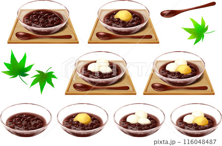 冷やしぜんざい 和風スイーツ 和菓子 あずき 白玉 栗 116048487