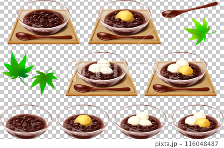冷やしぜんざい 和風スイーツ 和菓子 あずき 白玉 栗 116048487