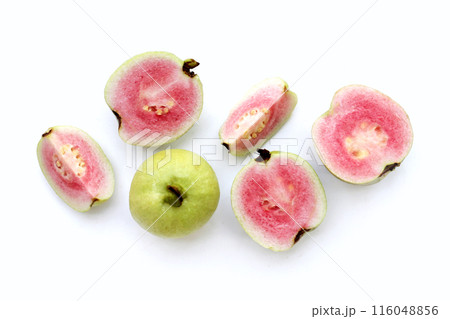 Fresh pink guava on white background. 116048856