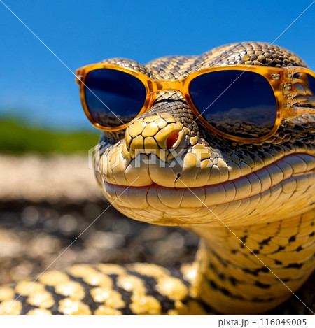 サングラスをしたヘビ サングラスをしたヘビ 116049005