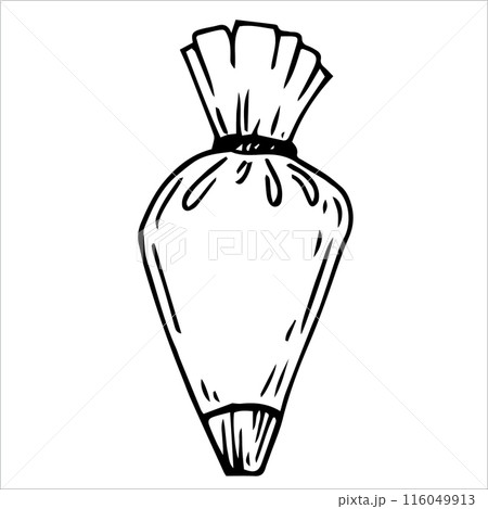 pastry bag, cute doodle style illustration of cooking tools pastry bag, cute doodle style illustration of cooking tools 116049913