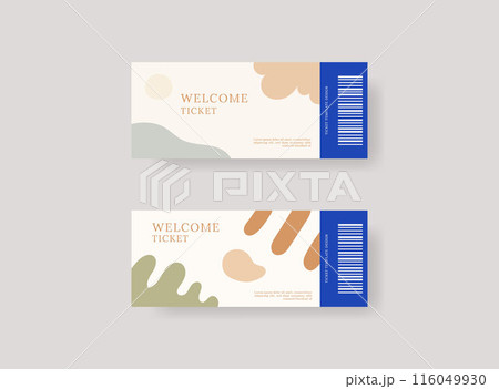 Event ticket template set. Vector template illustration. Event ticket template set. Vector template illustration. 116049930