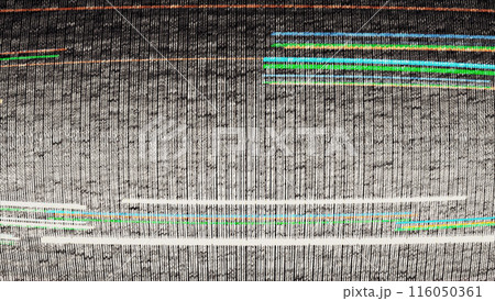 Digital errors on the screen. Colorful stripes noisy television screen Digital errors on the screen. Colorful stripes noisy television screen 116050361