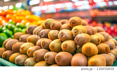 スーパーマーケットで販売されているキーウイフルーツのイメージ素材 116050650