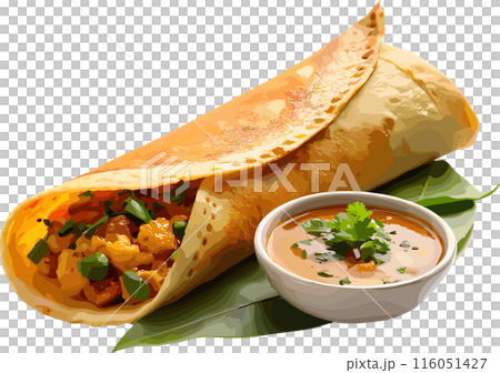 masala dosa, india food, in transparent background, 116051427