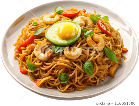 mi goreng, fried noodles, in transparent background, png 116051500