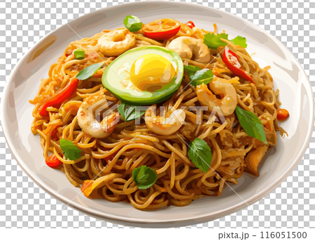mi goreng, fried noodles, in transparent background, png 116051500