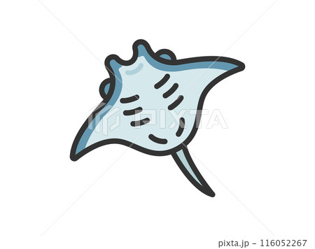 マンタのアイコン(線画カラー)のイラスト マンタのアイコン(線画カラー)のイラスト 116052267