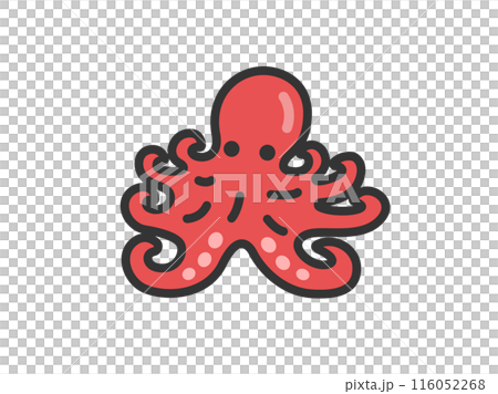 Illustration of octopus icon (line drawing color) Illustration of octopus icon (line drawing color) 116052268