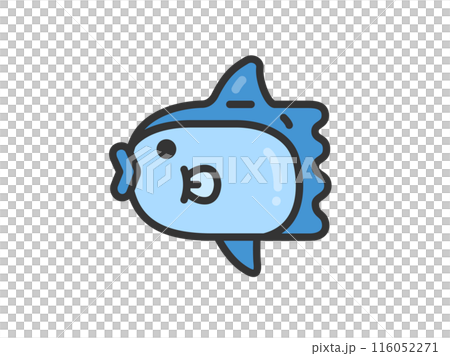 マンボウのアイコン(線画カラー)のイラスト マンボウのアイコン(線画カラー)のイラスト 116052271