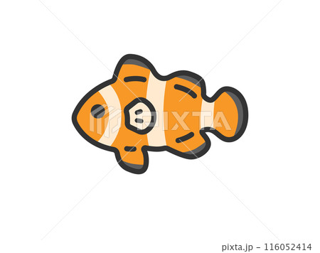 クマノミのアイコン（線画カラー）のイラスト 116052414