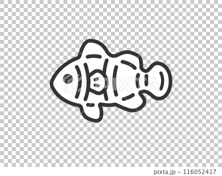 クマノミのアイコン（線画）のイラスト 116052417