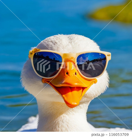 Duck with sunglasses Stock Illustration 116053709 PIXTA