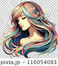 ロングヘアの女性　美容系 116054083