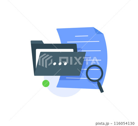 Office folder with documents, searching file directory, search,flat design icon vector illustration 116054130