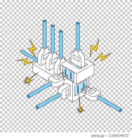 コンセントのたこ足配線 コンセントのたこ足配線 116054672