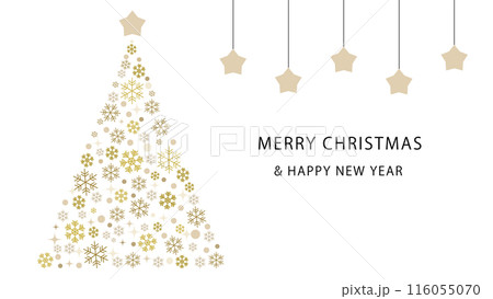 雪の結晶のクリスマスツリーのイラスト 雪の結晶のクリスマスツリーのイラスト 116055070