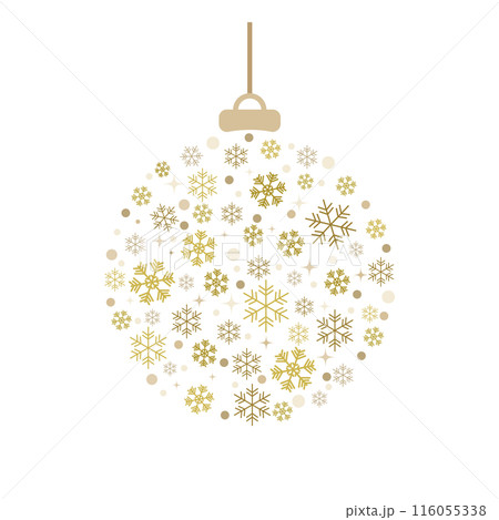 雪の結晶のスノーボールのイラスト クリスマスの飾り クリスマスボール 116055338