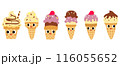 Cute ice cream cartoon, Sweet summer dessert 116055652