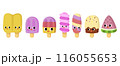 Cute ice cream cartoon, Sweet summer dessert 116055653