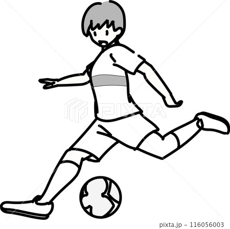 キックシュートモーション_サッカー 116056003