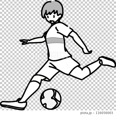 キックシュートモーション_サッカー 116056003