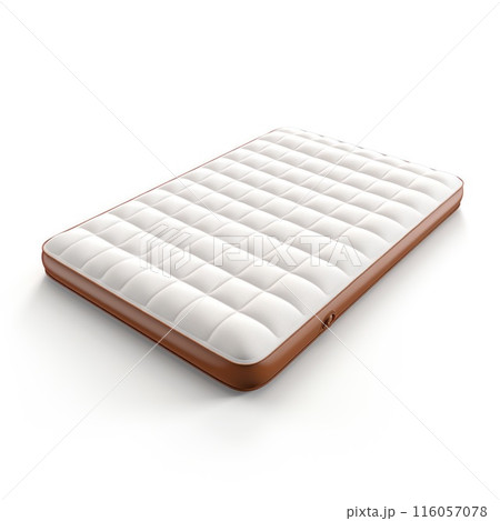 A white plastic rectangle gadget is on a white surface 116057078