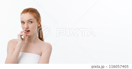 Natural Beauty Portrait. Beautiful Spa Woman . Perfect Fresh Skin. Natural Beauty Portrait. Beautiful Spa Woman . Perfect Fresh Skin. 116057405