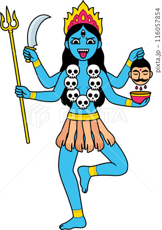 Goddess Kali cartoon drawing 116057854
