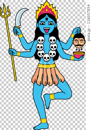 Goddess Kali cartoon drawing 116057854