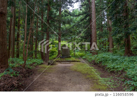 青森 岩木山神社 参道脇の奉崇守山三柱大神の碑 116058596