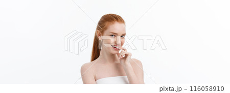Natural Beauty Portrait. Beautiful Spa Woman . Perfect Fresh Skin. Natural Beauty Portrait. Beautiful Spa Woman . Perfect Fresh Skin. 116058910