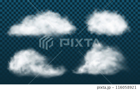 White smog effect steam powder explosion set collection on dark blue checkered background vector 116058921