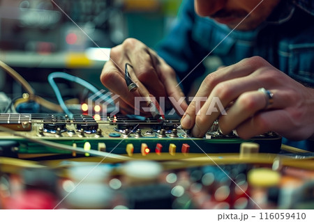 DIY, do it yourself, hobby for crafts at home, man is passionate about repairs and crafts 116059410