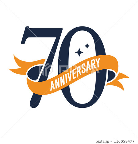 70 years anniversary vector icon, logo. Isolated graphic design 116059477