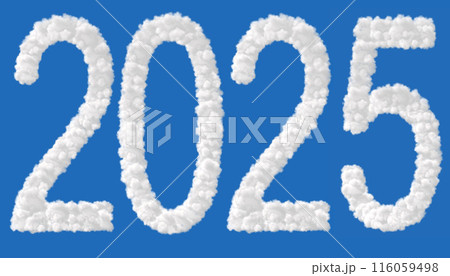 New Year2025. Clouds in shape of the letter 2025. New Year2025. Clouds in shape of the letter 2025. 116059498