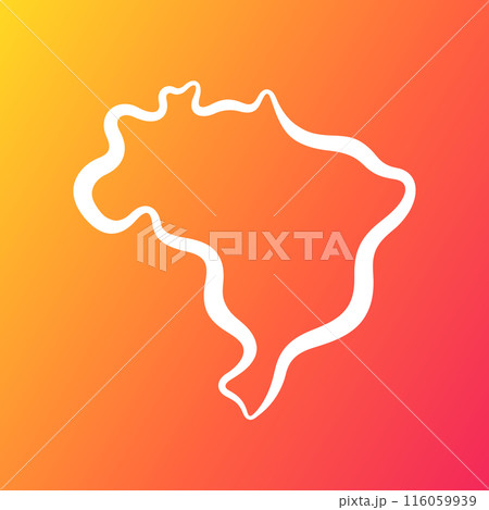 Brazil - Outline Map on Gradient Background 116059939