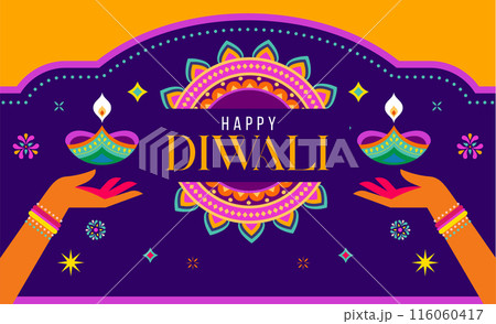 Diwali festival poster, Diwali Sale banner, Diwali background design with lights, peacock, lanterns Diwali festival poster, Diwali Sale banner, Diwali background design with lights, peacock, lanterns 116060417