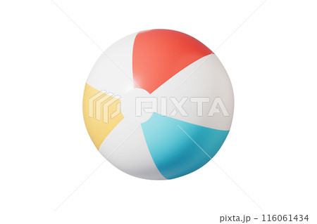 Inflatable ball for beach and water games. Beach ball on isolated background. 116061434